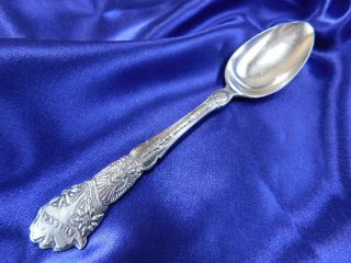 Unknown Maker Alaska Edelweiss Flower Sterling Silver Souvenir Teaspoon - Good S