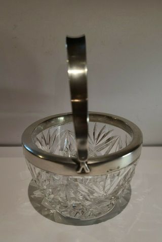 Antique Karl Flugge & Co Berlin Germany 800 Sterling Silver & Cut Crystal Bowl