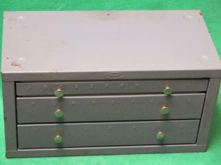 Vintage Huot Drill Bit Letter Index Dispenser 3 Drawer 28 Compartment Cabinet