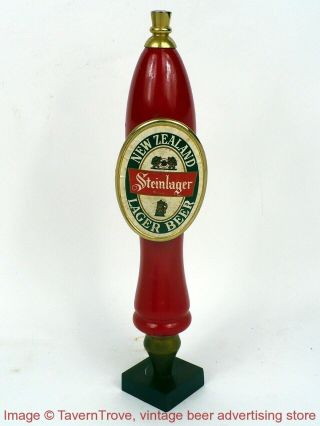1980s Zealand Steinlager Beer 11¼ " Pub Style Wood Tap Handle Tavern Trove