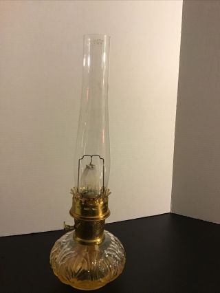 Vintage Aladdin Glass Kerosene Oil Lamp Model 23 Brass Shell Design