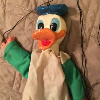 Vintage Walt Disney Donald Duck Marionette Puppet