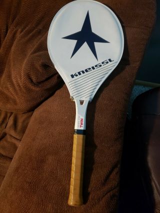 Vintage Kneissl White Star Twin Austria Tennis Racquet Grip Size 4 3/8 Calf Grip