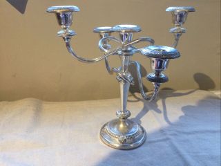 Vintage Ornate Silver Plated 5 Candlestick Candelabra