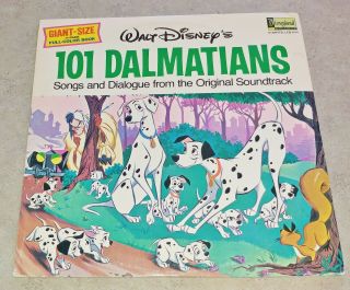 Walt Disney 101 Dalmatians Vinyl Lp With Story Booklet 1965 - Disney Record