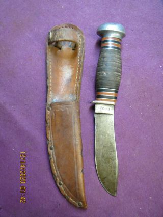 Vintage Remington Dupont Rh - 32 Hunting Knife With Sheath