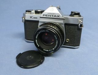 Vintage Pentax Asahi K1000 35mm Slr Film Camera W/pentax - M 50mm F2 Smc Vgc