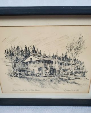 George Mathis Signed Sketch Sierra Nevada House Iii,  Coloma California Vtg Art