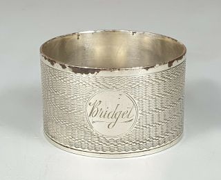 Vintage Solid Silver Art Deco Napkin Ring By Hasset & Harper,  Birmingham 1928