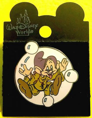 Disney Wdw Dopey In A Soap Bubble Seven Dwarfs Pin On The Card