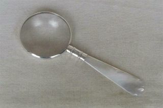 A Sterling Silver Magnifying Glass With M - O - P Handle Sheffield 2008.