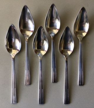 Vintage Sheffield Epns Silver Plate Grapefruit Spoons Set Of Six E L Crown Mark