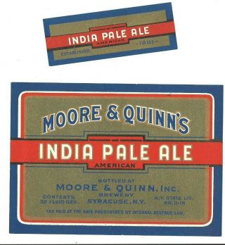 32 Oz India Pale Ale Beer Label,  Irtp,  Moore & Quinn,  Inc. ,  Syracuse,  Ny
