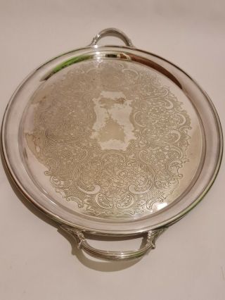 Vintage Silver Plate Serving Tray Made In England Barker Ellis