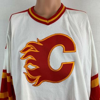 Ccm Maska Calgary Flames Blank Jersey Vtg 90s Nhl Hockey Sewn Made In Canada M