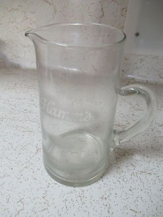 Vintage Glass Hamm’s Beer Pitcher