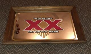 Dos Equis Xx Imported Beer Mirror In A Picture Frame Decorative Vintage
