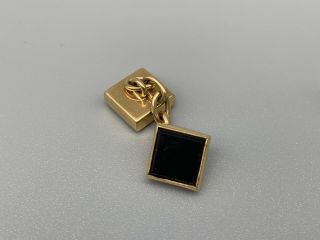 Vintage Art Deco 14k Gold Onyx Double Sided Cuff Links (261001) 3