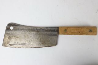 Vintage Forgecraft Hi - Carbon Steel Butcher Cooking Knife Meat Cleaver Usa Made