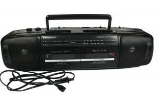 Vintage Panasonic Rx - Ft500 Stereo Radio Dual Cassette Recorder Boombox - -