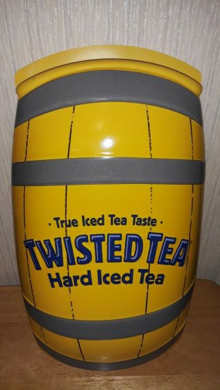 Twisted Hard Iced Tea Brewing Barrel Advertising Wall Sign Promo Colorful