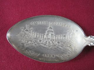 Cascade Gardens 1904 St.  Louis Worlds Fair Sterling Souvenir Spoon