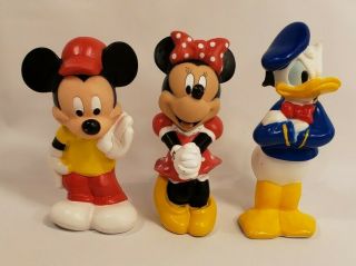 Disney Playskool Baby 1982 Mickey Mouse Squeaker Toy Minnie And Donald Duck Toy