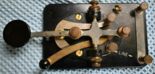 Vintage Ww2 Army Signal Corps Lionel J - 38 Morse Code Telegraph Key Bakelite Base