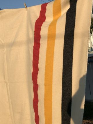 VTG USA Warmbilt Lifetime Blankets Virgin Wool 3 Stripe Blanket 64X84 Duluth Mn 3