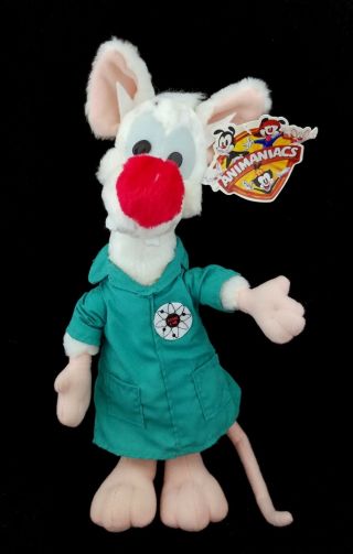 Vintage 1997 Ace Animaniacs Pinky And The Brain Mouse Plush Warner Bros W/tags