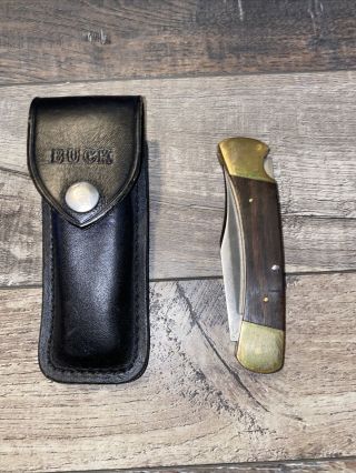 Vintage Buck 110 Usa Folding Lock Back Knife Whit Leather Sheath