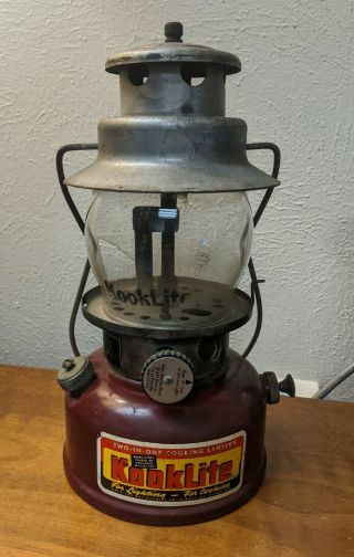 Agm Kooklite Model Kl - 2 K L - 2 Cooking Lighting Lantern American Gas Machine Vtg