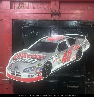 Coors Light Tin Sign NASCAR 40 Sterling Marlin Reflective Paint Silver 2004 3