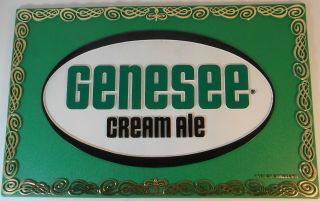 Vintage Genesee Cream Ale Green Plastic Bar Sign A - 117