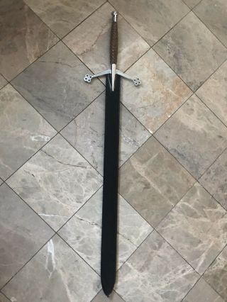 Vintage Medieval Style Decorative Sword With Scabbard.  (l - 51”,  W - 11”).