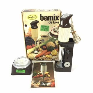 Vintage Bamix De Luxe M122 Immersion Hand Blender Mixer Set 2 Speed