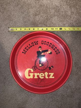 Vintage Gretz Beer Metal Tray Mellow Goodness Gretz 13 