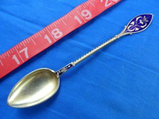 David - Andersen Norway Enamel Sterling Silver Souvenir Spoon Pre - 1925