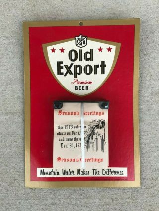 Vintage Advertising Old Export Beer Queen City Cumberland Md Calendar Sign Nos
