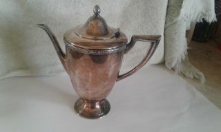 Vintage Wm A Rogers Teapot Coffee Pot Silver Plate 9 1/2 " Arbor Estate Find