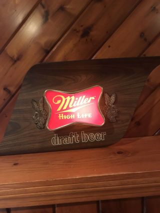 Vintage Miller High Life Beer Lighted Bar Sign.
