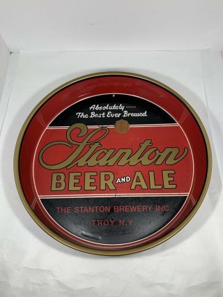Vintage Stanton Beer And Ale Round Serving Tray Sign 14 X 14