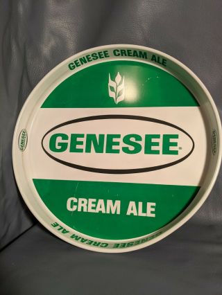 Vintage Green And White Genesee Cream Ale Beer Tray 12 "