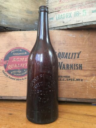 Large Vintage Beer Bottle Upper Peninsula Brewing Company Marquette Michigan