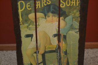 Vintage Pears Soap Wooden Advertising Sign 3