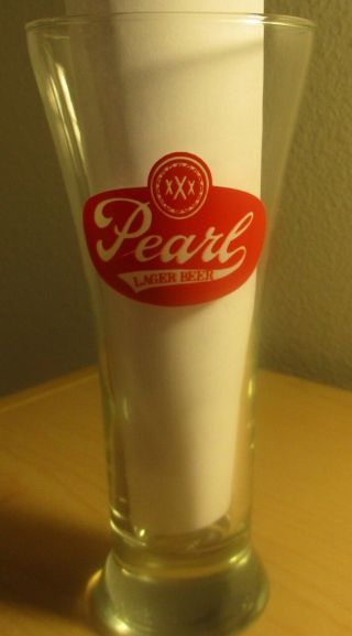 Vintage Pearl Lager Beer Xxx Glass 6 1/2 " Tall Red Logo San Antonio Texas
