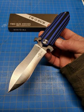 Twosun Knife Ts46 Rare Boot Knife Custom Blue