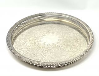 International Silver Company Serving Platter Tray 15 Inch Round Sliver Plate