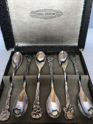 Vintage Gero Silver Plated Spoons Set Of Six Dutch Gero 90 Zilvium Ornate