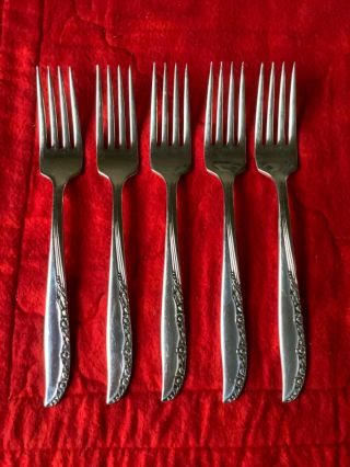 Set 6 Forks Vintage Wm.  A.  Rogers Aa & Oneida Ltd.  Silverplate: Brittany Rose